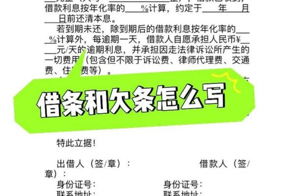 深入解析借条与欠条之间的关键区别